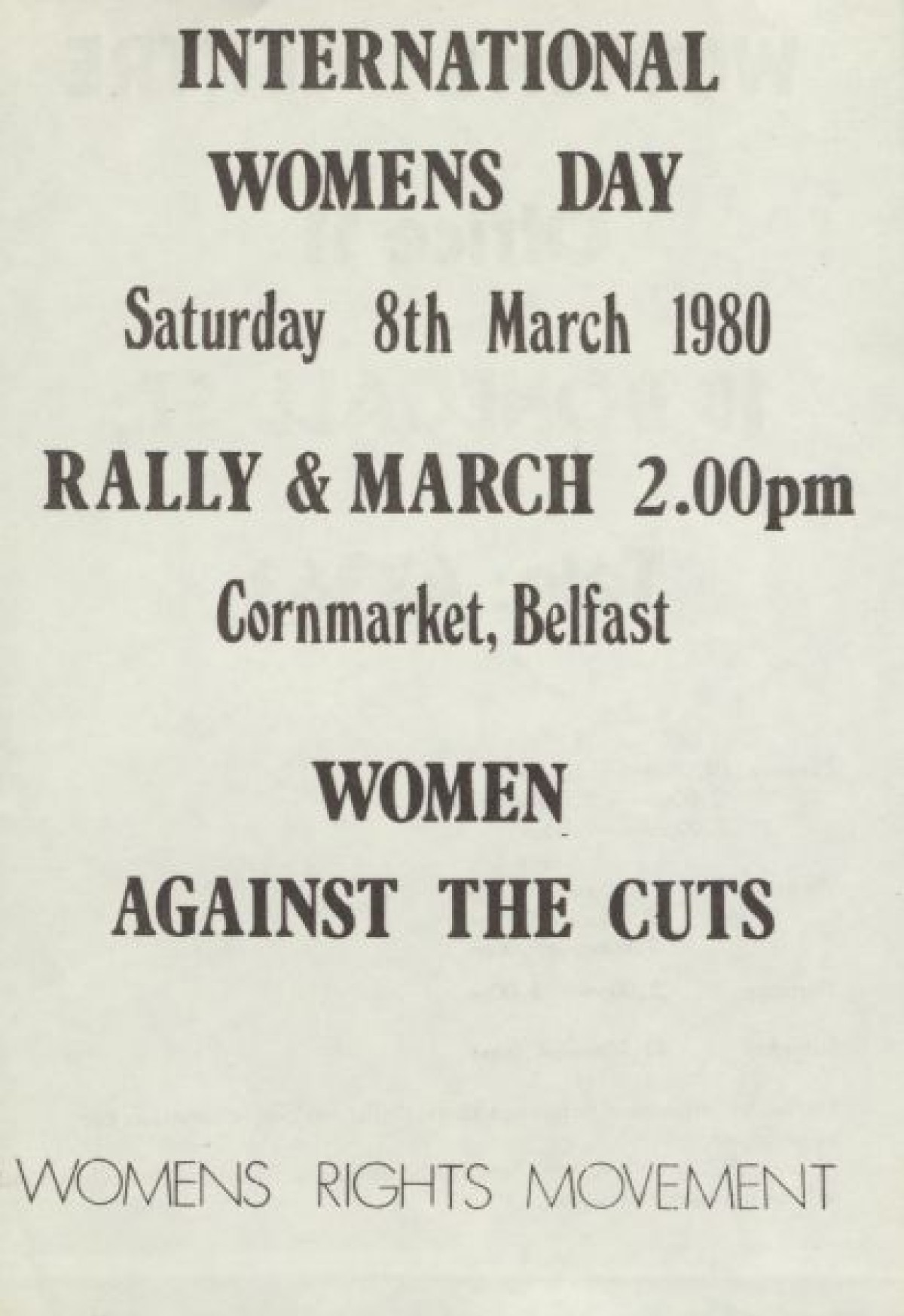 Rally and March (flyer) | extraORDINARYwomenNI